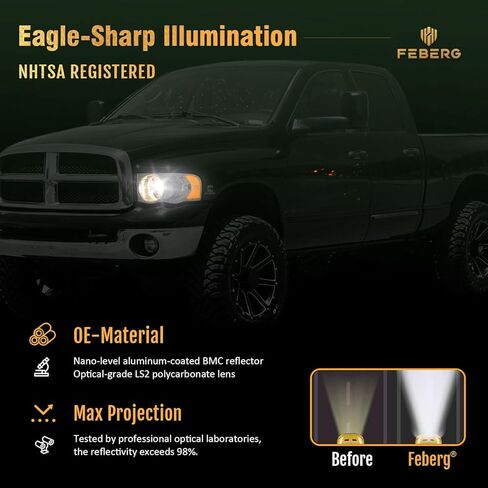 [المصباح الأمامي المضاد للأصفر من أجل 02-05 Dodge RAM 1500 Pickup Bickup for 03-05 Dodge RAM 2500/3500 Pickup Pain Black Housing Amber Reflector اليسار+الجانب الأيمن in Kuwait
