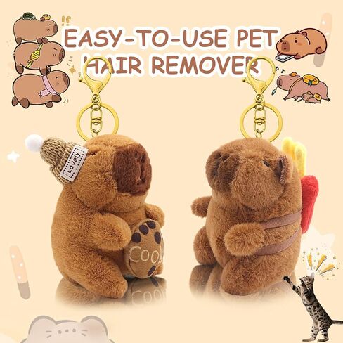 2 Pack Capybara Keychain Plush, Capybara Peluche Cute Key Chain with Clothes Backpack Accessories, Soft Animal Birthday Party Gift for Adults, Bag Charm (Hat&French fries backpack) in Saudi Arabia