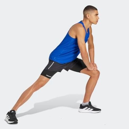 قميص أديداس Own The Run بدون أكمام للرجال، أبيض، طويل جدًا in Saudi Arabia