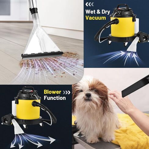 Wet Dry Shop Vac Carpet Cleaner, 6 Gallon Wet Dry Carpet Vacuum Cleaner, 5.5 Peak HP Shop Vac, 4 in 1 Portable Shop Vacuum for Home and Shop, For Cleaning Carpet, Floor, Upholstery, Gap, Car in Saudi Arabia