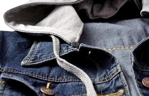 Women's denim long-sleeved Jackets slim-fit Detachable Hoodie Jean Jacket Coats Top in Saudi Arabia