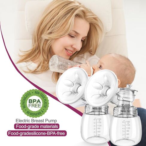 Electric Breast Pump, Hands Free Breast Pump 3 Modes 9 Levels, Double Wearable Breastfeeding Pump with Breastmilk Storage Bags & Pacifier Brush, Extractor de Leche Materna Electrico LED Display in Saudi Arabia