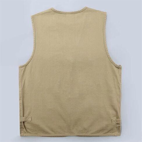 Pegsmio Cotton Vest For Men Spring Summer Tool Sleeveless Jacket Multi Pocket Waistcoat in Saudi Arabia