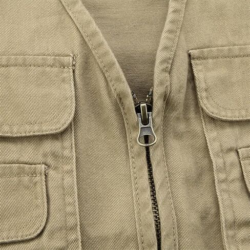 Pegsmio Cotton Vest For Men Spring Summer Tool Sleeveless Jacket Multi Pocket Waistcoat in Saudi Arabia