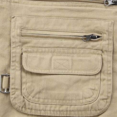 Pegsmio Cotton Vest For Men Spring Summer Tool Sleeveless Jacket Multi Pocket Waistcoat in Saudi Arabia