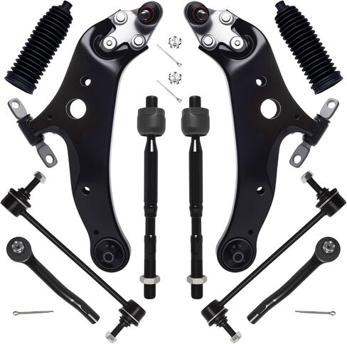 AUQDD 10Pc Front End Kit Fit For 08-19 To-yota Highlander Venza, 10-15 Le-xus RX350 RX450h, 2 Lower Control Arm w/Ball Joint 2 Sway Bar Link 4 Outer Inner Tie Rod End (K622944 K622945 K90344 ES800534) in Saudi Arabia