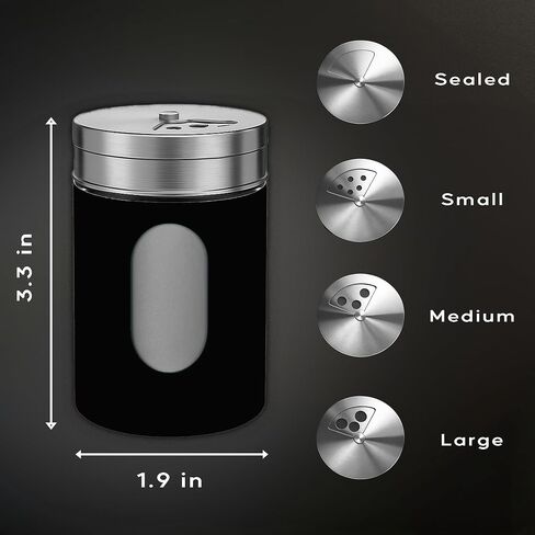 4-Piece Premium Stainless Steel Salt and Pepper Shakers Set – Adjustable Pour Holes Spice Dispenser for Salt, Sugar, Cinnamon, and Pepper – Stylish Kitchen Seasoning and Spice Shaker Set in Saudi Arabia