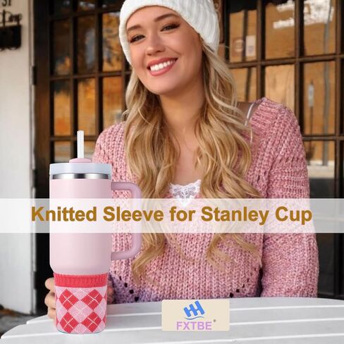 Knitted Boot for Stanley, Cup Cover for Stanley 30 oz Quencher, Bottom for Stanley 40 oz Cup, Knitting Bottoms for Stanley Cup, Accessories Boots, Jacquard Holder Sleeve for Stanley 40 oz in Saudi Arabia