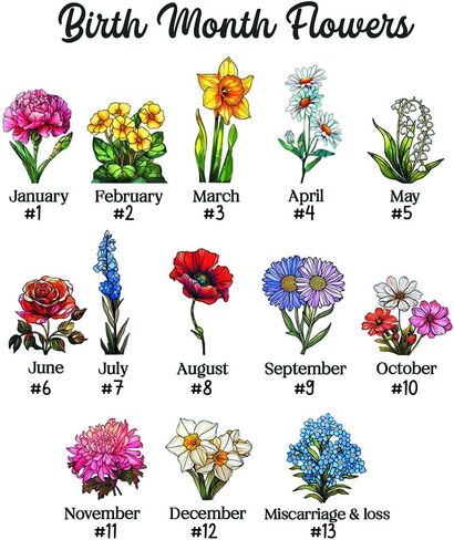 Personalized First Mom Now Grandma Birth Flower Stained Glass Suncatcher, Custom Birth Month Flowers with Kid's Name Glass Suncatcher, Flower Art Mom, Grandma Gifts for Mother's Day in Kuwait