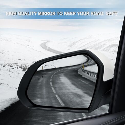 مجموعة مرآة الجانب اليمنى تناسب 2017 2018 2019 Hyundai Sonata مع Power Glass Dhaved Turn Signal Spot Manual Match Black استبدال Hy1321240 (8pins) in Kuwait