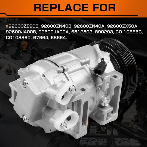 Air Conditioner AC Compressor Compatible with Nissan Altima 2.5L 2007-2012 Sentra 2.5L 2007-2012 with Clutch Replacement for 92600ZE90B 92600ZX50A in Saudi Arabia