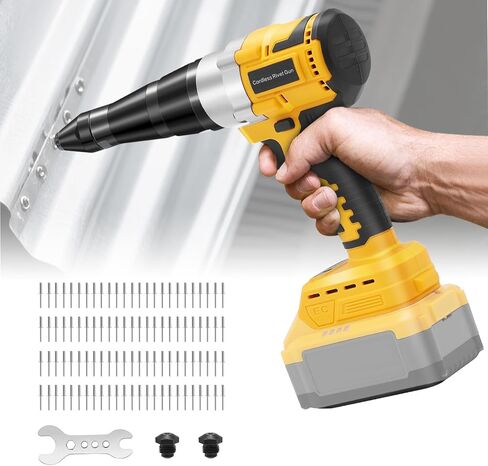 13" Rivet Gun, Rivet Gun Kit with 5 Pcs Rivets, 3 Nosepieces Manual Hand Pop Rivet Gun(1/8", 5/32", 3/16"), Heavy Duty Rivet Tool for Metal, Aluminum, Stainless Steel in Kuwait