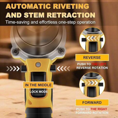 13" Rivet Gun, Rivet Gun Kit with 5 Pcs Rivets, 3 Nosepieces Manual Hand Pop Rivet Gun(1/8", 5/32", 3/16"), Heavy Duty Rivet Tool for Metal, Aluminum, Stainless Steel in Kuwait