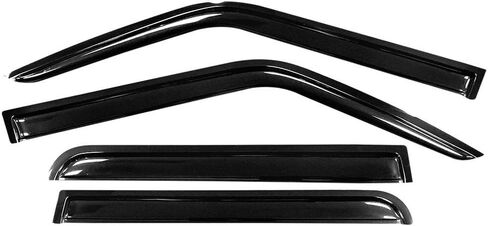 Tape on Window Visors Compatible with 2007-2018 Jeep Patriot, Slim Style Acrylic Smoke Tinted Sun Rain Wind Guards Shield Vent by IKON MOTORSPORTS 2008 2009 2010 2011 2012 2013 2014 2015 2016 2017 in Saudi Arabia