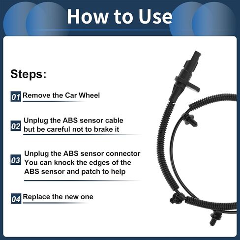 ABS Wheel Speed Sensor Front Left Right ABS Sensor Anti-lock Braking System Sensor No.4R3Z2C204AA for Ford for Mustang 2005-2010 in Saudi Arabia