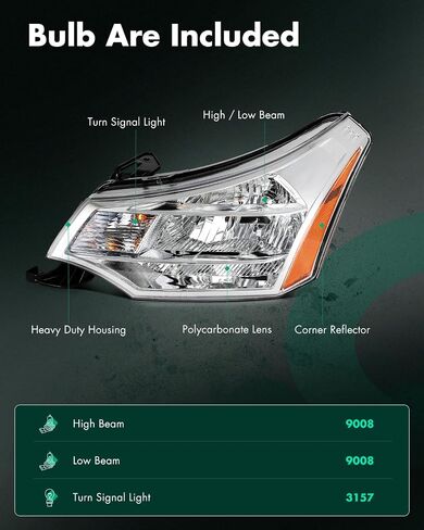 SCITOO Headlight Assembly Fits For 2008-2011 for Ford Focus Headlamp Driver and Passenger Side in Saudi Arabia