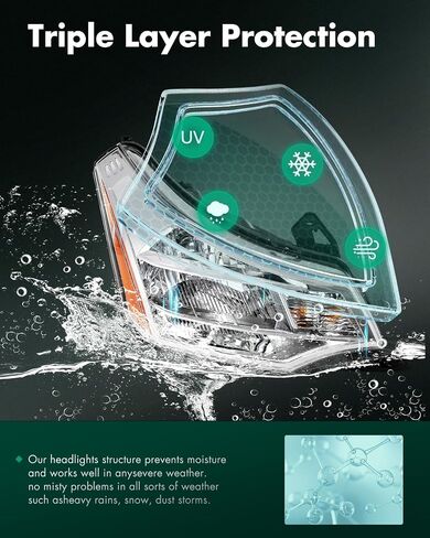 SCITOO Headlight Assembly Fits For 2008-2011 for Ford Focus Headlamp Driver and Passenger Side in Saudi Arabia