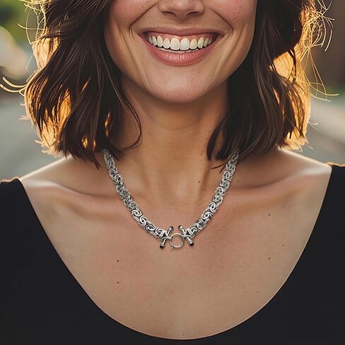 Ross-Simons Sterling Silver Byzantine Necklace With Black Onyx in Saudi Arabia