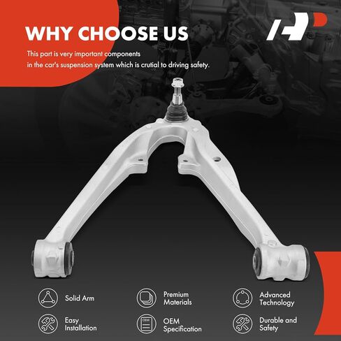 A-Premium Front Left Lower Control Arm, with Ball Joint & Bushing, Compatible with Chevy & GMC & Cadillac - 2014-2020 - Silverado Tahoe Suburban Sierra Yukon (XL) Escalade (ESV), 4WD Only in Saudi Arabia