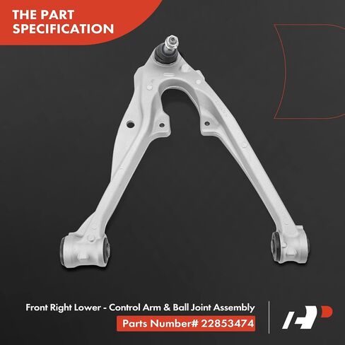 A-Premium Front Right Lower Control Arm, with Ball Joint & Bushing, Compatible with Chevy & GMC & Cadillac - 2014-2020 - Silverado Tahoe Suburban Sierra Yukon (XL) Escalade (ESV), 4WD Only in Saudi Arabia