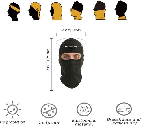 4 عبوات Balaclava في الهواء الطلق ركوب الدراجة أغطية رأس دراجة نارية الوجه قبعة التزلج (أسود) in Kuwait