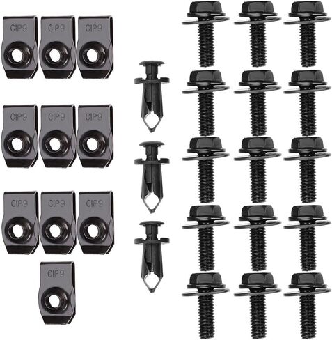 28PCS Engine Splash Shield Body Bolts Bumper Fender Bumper Clips Rivets Fastener Rivet Clips Replacement for Infiniti G35 G37 FX35 FX45 EX35 Nissan 370Z 350Z in Saudi Arabia