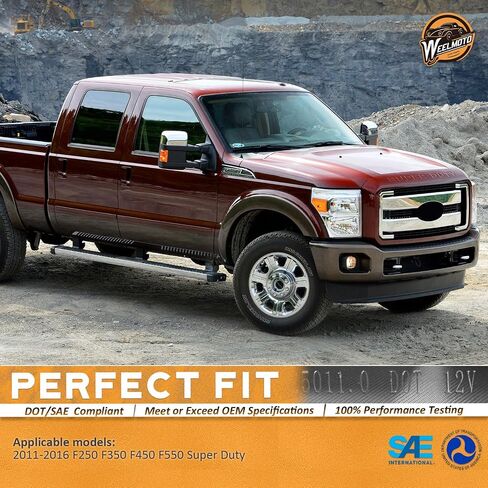 Headlights Assembly for 2011 2012 2013 2014 2015 2016 Ford F250 F350 F450 F550 Super Duty, Compatible with 2011-2016 F250 Headlamp Replacement Headlight Chrome Housing Amber Reflector in Saudi Arabia