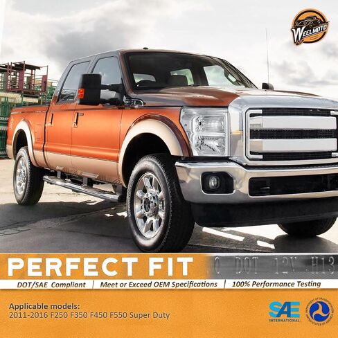Headlights Assembly for 2011 2012 2013 2014 2015 2016 Ford F250 F350 F450 F550 Super Duty, Compatible with 2011-2016 F250 Headlamp Replacement Headlight Chrome Housing Amber Reflector in Saudi Arabia