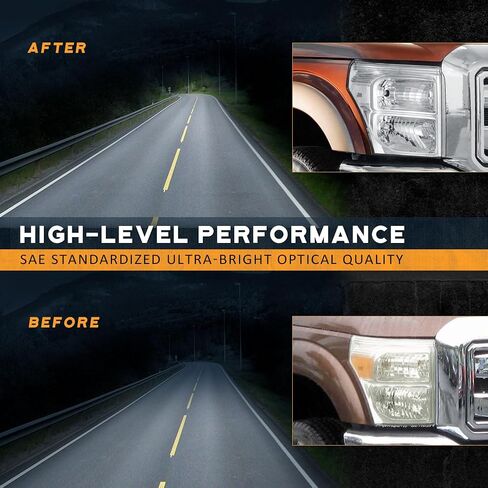 Headlights Assembly for 2011 2012 2013 2014 2015 2016 Ford F250 F350 F450 F550 Super Duty, Compatible with 2011-2016 F250 Headlamp Replacement Headlight Chrome Housing Amber Reflector in Saudi Arabia