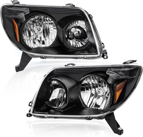 Pair Headlights Assembly Compatible for Toyota 4Runner 2003-2005 with Clear Lens/Black Housing/Amber Reflector Front Lamps Driver and Passenger Side(Set of 2)# 8117035400, 8113035420 in Saudi Arabia