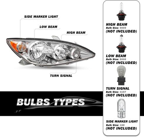 Halogen Headlight Assembly Fit for 2005 2006 Toyota Camry LE XLE SE Headlamp Replacement Right Passenger Side in Saudi Arabia