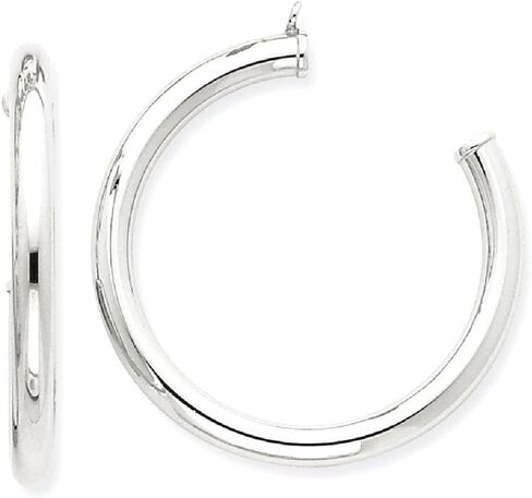 14K Solid White Gold Tube Hoop Earring Jackets for Studs in Saudi Arabia