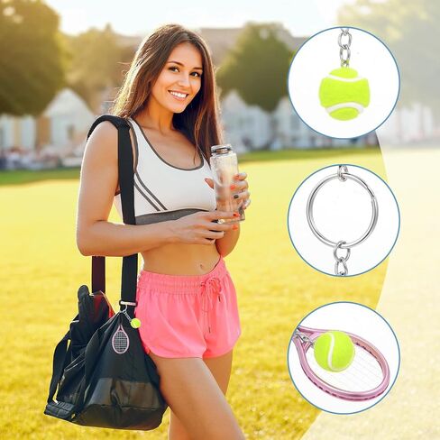 JIEYAO 3Pcs Mini Tennis Racket Keychains, Tennis Ball Key Ring Split Ring Keychains Tennis Trinkets for Sport Lover Gifts in Saudi Arabia