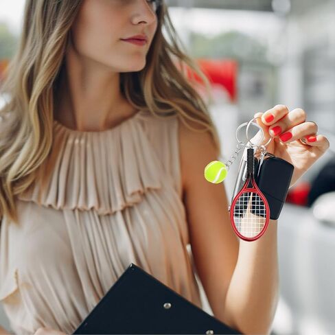 JIEYAO 3Pcs Mini Tennis Racket Keychains, Tennis Ball Key Ring Split Ring Keychains Tennis Trinkets for Sport Lover Gifts in Saudi Arabia