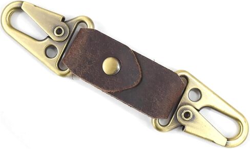 Leather Keyring Universal Keychain with Double EDC Hooks Key Fob Holder/Organizer Small Car Accessories Gifts for Men Women in Saudi Arabia