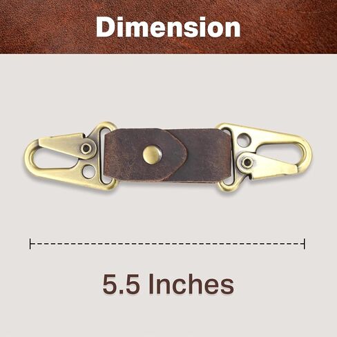 Leather Keyring Universal Keychain with Double EDC Hooks Key Fob Holder/Organizer Small Car Accessories Gifts for Men Women in Saudi Arabia
