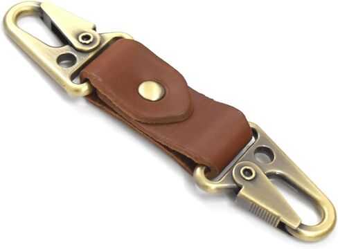 Leather Keyring Universal Keychain with Double EDC Hooks Key Fob Holder/Organizer Small Car Accessories Gifts for Men Women in Saudi Arabia