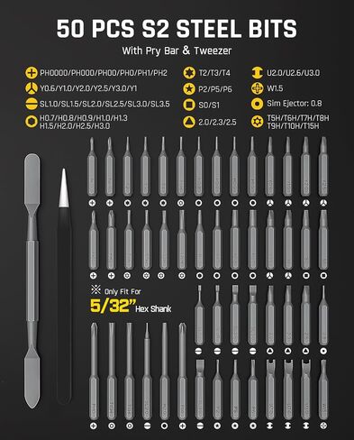 Fanttik E2 Ultra 3.7V Mini Electric Screwdriver, Electric Screwdriver Cordless, Max 0.6N.m, 50 Magnetic Bits, 5/32'' Hex, Magnetic Storage, Repair Tool for Electronics Phone Camera Laptop Appliances in Saudi Arabia