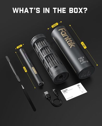 Fanttik E2 Ultra 3.7V Mini Electric Screwdriver, Electric Screwdriver Cordless, Max 0.6N.m, 50 Magnetic Bits, 5/32'' Hex, Magnetic Storage, Repair Tool for Electronics Phone Camera Laptop Appliances in Saudi Arabia