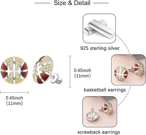 Sport Screwback Earrings for Women - 925 Sterling Silver Softball/Volleyball/Soccer/Basketball/Rugby Screw Stud Jewelry Gifts for Sport Fans Christmas Easter Thanksgiving Day (Softball Studs) in Saudi Arabia