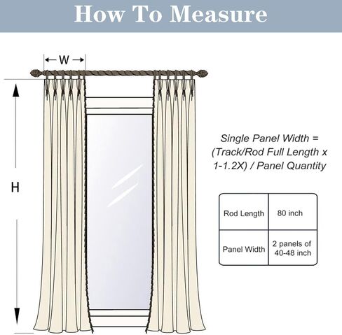 Embroidery Trim Linen Pinch Pleated Curtains, Gorgeous Window Panels with Light Filtering Lining for Living Rooms and Bedrooms. (2 Panels,Snow White V1,40Wx88L) in Saudi Arabia