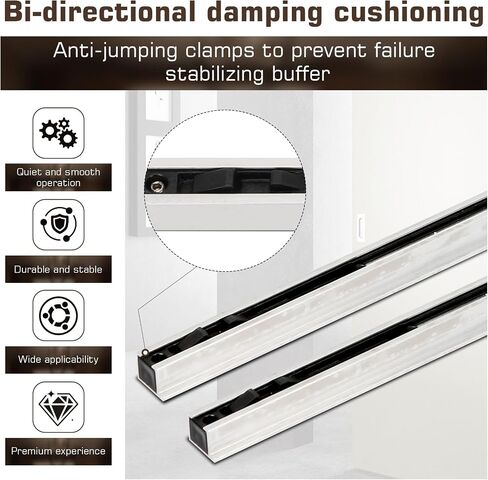 𝑵𝒆𝒘 39 in Concealed Sliding Barn Door Hardware Kit with Soft Close Mechanism，Wall Mount Hidden Sliding Door Hardware，for 32-39 in Door Width (NO Door) in Saudi Arabia