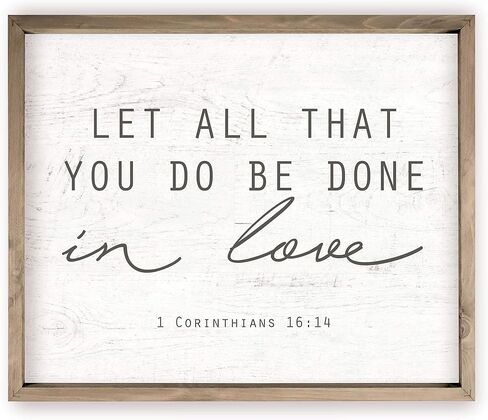Let All You Do Be Done in Love Rustic Wood Sign 12x15 (Frame Included) in Saudi Arabia