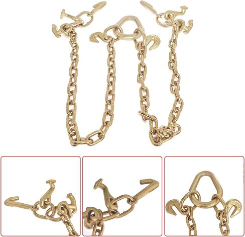 70 Chain Tow Chain Grade V-Bridle with RJT Cluster Hooks Tow Truck Winch Cable Pull Wrecker 5/16 Short Pitch Chain in Saudi Arabia