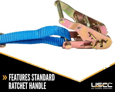 تحكم في الشحن الأمريكي J Hook Ratchet Strap 1 "× 20 '، أحزمة السقاطة 1 بوصة مع حلقات J-Hooks & D مزدوجة ، و 1320 رطلاً قوة كسر ، وربط الشحن متعدد الاستخدامات لشاحنات الالتقاط ، والمقطورات ، والمزيد in Kuwait