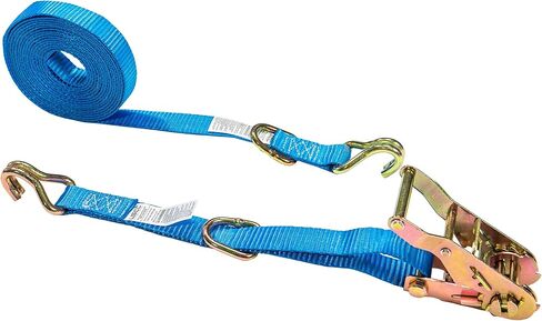 تحكم في الشحن الأمريكي J Hook Ratchet Strap 1 "× 20 '، أحزمة السقاطة 1 بوصة مع حلقات J-Hooks & D مزدوجة ، و 1320 رطلاً قوة كسر ، وربط الشحن متعدد الاستخدامات لشاحنات الالتقاط ، والمقطورات ، والمزيد in Kuwait
