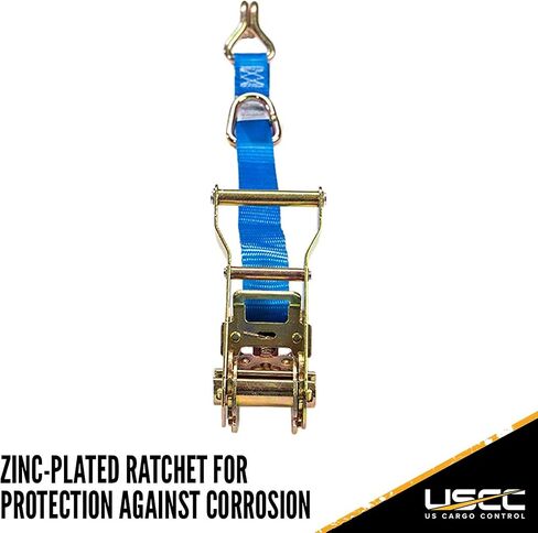 تحكم في الشحن الأمريكي J Hook Ratchet Strap 1 "× 20 '، أحزمة السقاطة 1 بوصة مع حلقات J-Hooks & D مزدوجة ، و 1320 رطلاً قوة كسر ، وربط الشحن متعدد الاستخدامات لشاحنات الالتقاط ، والمقطورات ، والمزيد in Kuwait