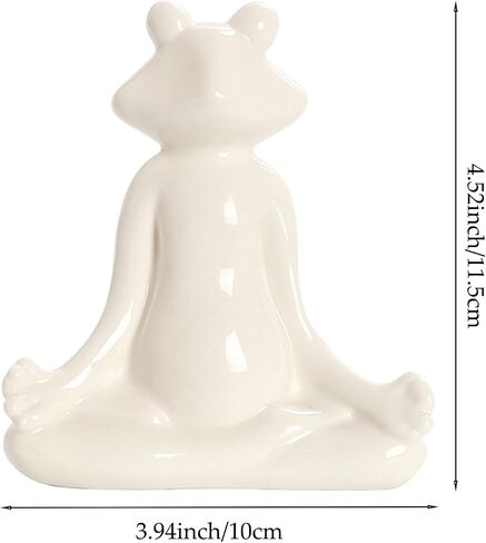 Meditation Frog Figurine, Zen Animal Frog Statue Decoration Yoga Statue, Suitable for Indoor and Outdoor Garden Decor, Ceramic Creative Frog Home Decoration Gift in Saudi Arabia