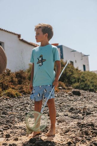 Holly & Beau Color Changing Swim Trunks for Boys, Crafted from Eco-Conscious Materials, Swim Trunks with Elastic Waistband in Saudi Arabia