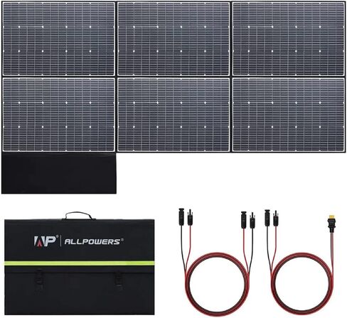 ALLPOWERS 200W Portable Solar Panel, 36V Lightweight SP033 Foldable Solar Charger for Portable Power Station, 23% High Efficiency IP67 Waterproof, for PRV, Camping, Home, Off Grid in Kuwait